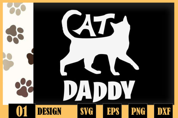 Cat Daddy Funny Cat Dad Simple Lettering