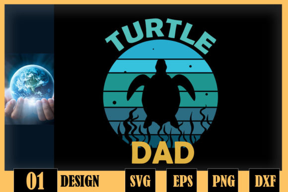Turtle Dad Vintage Retro Father s Day
